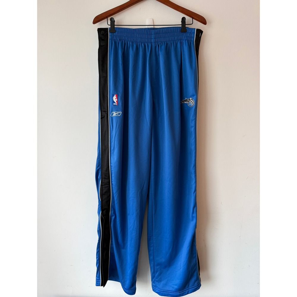 Vintage Reebok NBA Orlando Magic Tear Away Snap Warm Up Pants Blue Mens Large